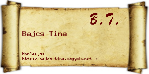 Bajcs Tina névjegykártya